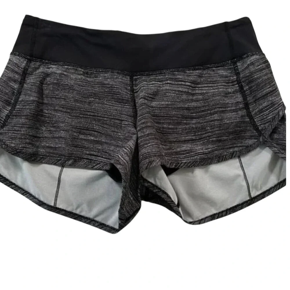 Lululemon Speed Short Bit Point Ice Grey Black size‎ 10 W7A19S
